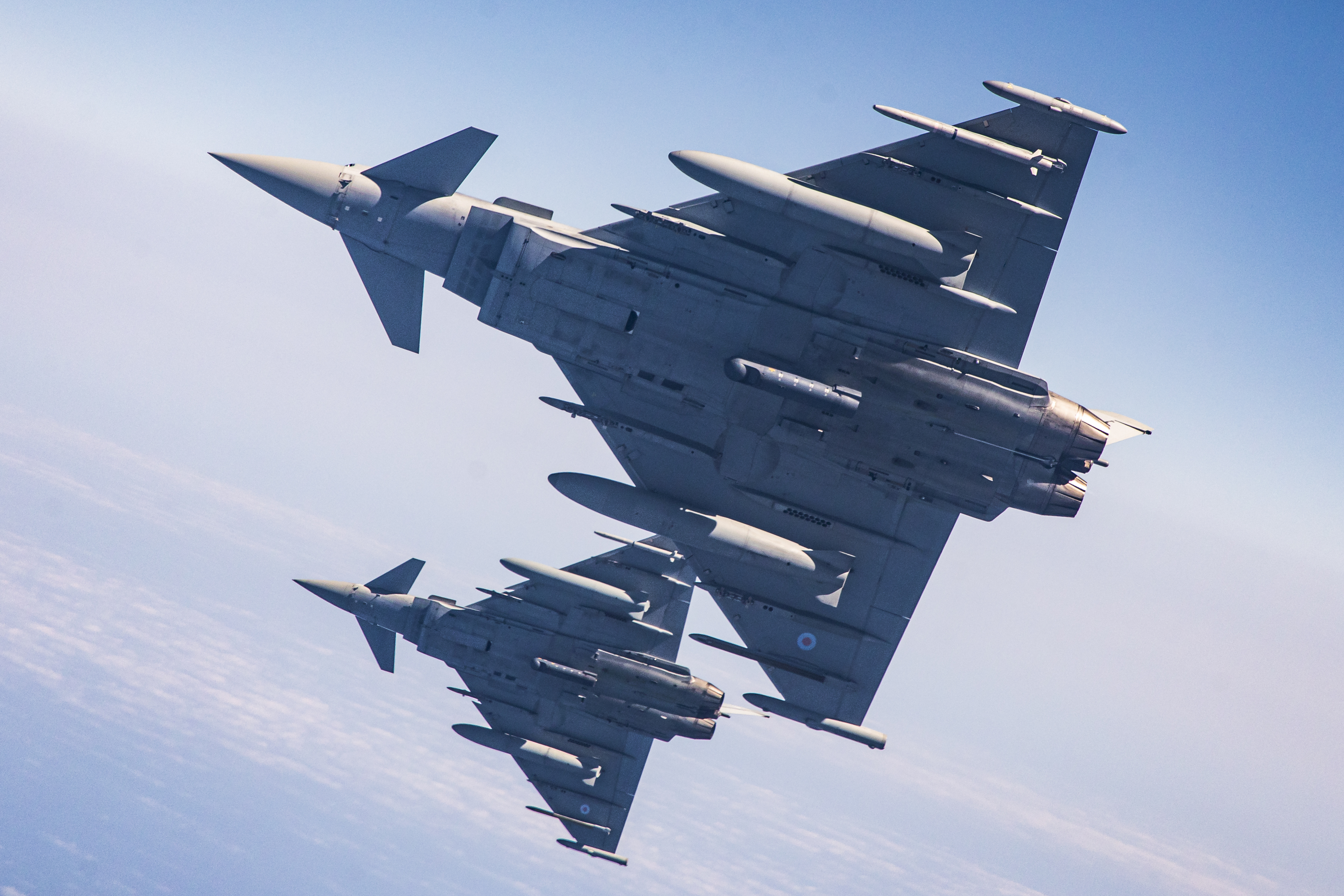 Typhoons in flight.